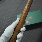  Bọc cơ da kì đà màu đen cam đất cho chuôi Mit 