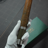  Bọc cơ da kì đà màu đen cam đất cho chuôi Mit 