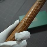 Bọc cơ da kỳ đà màu đen cam đất cho chuôi Cuetec 