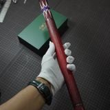  Bọc cơ da kì đà đỏ đen cho chuôi Musashi 