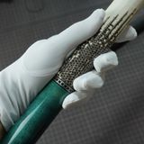  Bọc cơ da kì đà màu trắng đen cho chuôi MIT 