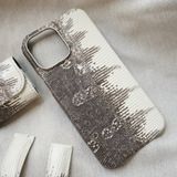  Ốp lưng Iphone da kì đà hoa màu trắng đen 