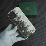  Ốp lưng Iphone da kì đà màu trắng đen mặt sau có ngăn đựng card 
