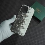  Ốp lưng Iphone da kì đà màu trắng đen mặt sau có ngăn đựng card 