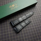  Thay da cá sấu Alligator vân đuôi (Pháp) màu đen cho Franck Muller 