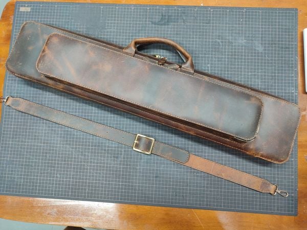  Bao cơ bida da bò sáp Waxy Leather Cue Case - Soft - 2x4 