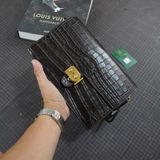  Túi Clutch da cá sấu Alligator Pháp nâu Chocolate 