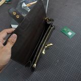  Túi Clutch da cá sấu Alligator Pháp nâu Chocolate 