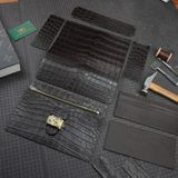  Túi Clutch da cá sấu Alligator Pháp nâu Chocolate 