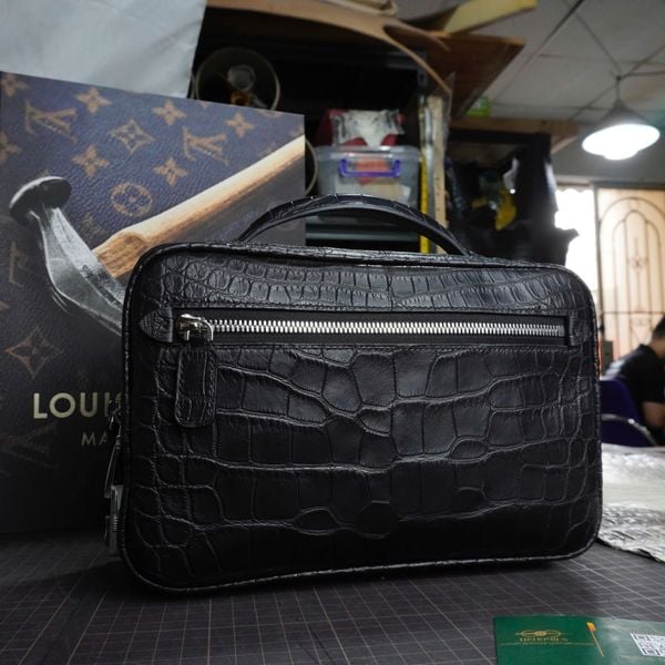  Túi Golf Clutch da cá sấu Alligator Pháp đen 