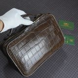 Túi Golf Clutch da cá sấu Alligator Pháp nâu Chocolate 