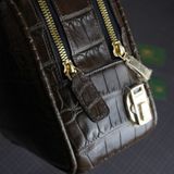  Túi Golf Clutch da cá sấu Alligator Pháp nâu Chocolate 