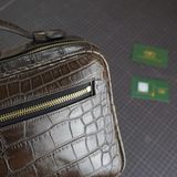  Túi Golf Clutch da cá sấu Alligator Pháp nâu Chocolate 