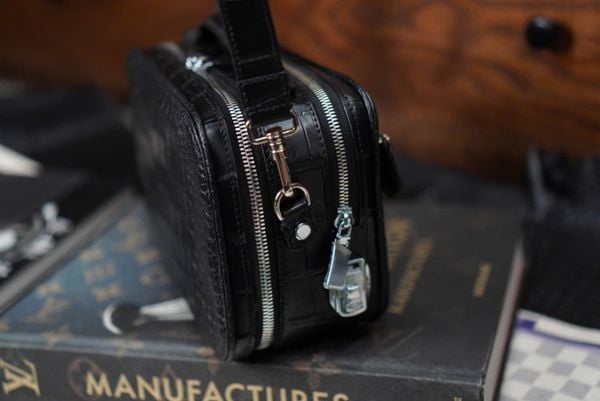  Túi Clutch nam cầm tay da cá sấu Alligator đen (Alligator Gofl Clutch) 