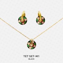 TET Bộ vòng cổ và hoa tai Stainless Steel