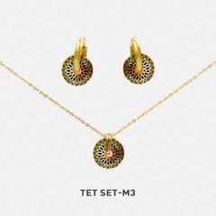 TET Bộ vòng cổ và hoa tai Stainless Steel