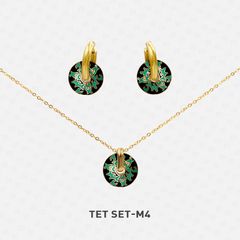TET Bộ vòng cổ và hoa tai Stainless Steel