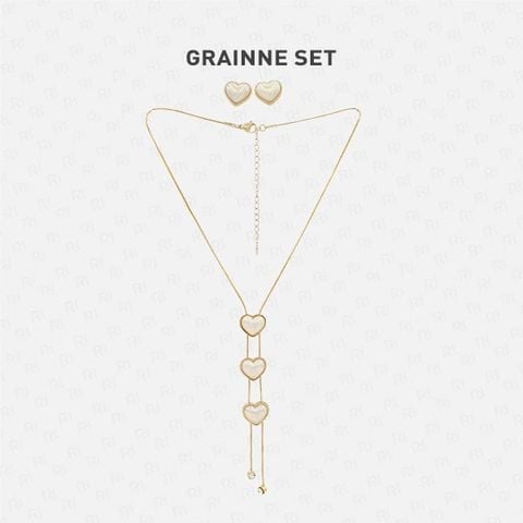 GRAINNE Bộ vòng cổ và khuyên tai Stainless Steel