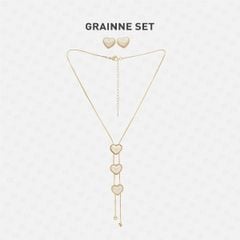 GRAINNE Bộ vòng cổ và khuyên tai Stainless Steel