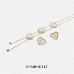 GRAINNE Bộ vòng cổ và khuyên tai Stainless Steel