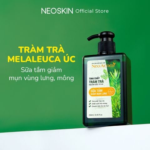 Sữa tắm mụn lưng, giảm nang lông, ngừa thâm mụn chiết xuất Tràm trà úc và trầu không NEOSKIN 250ml