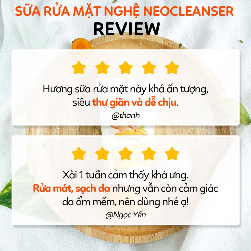 Sữa Rửa Mặt Nghệ NeoCleanser – Sạch Da, Kiểm Soát Nhờn, Ngừa Mụn Thâm (86g)