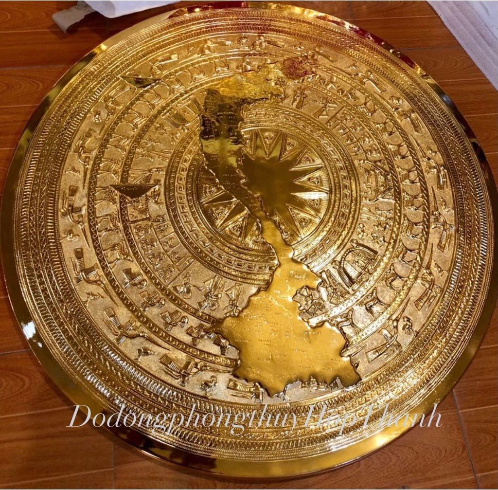 Mặt trống đồng mạ vàng 24k - Đường kính 60 cm