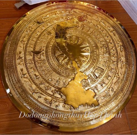  Mặt trống đồng mạ vàng 24k - Đường kính 60 cm 