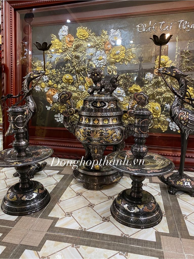 Bộ Đỉnh khảm Ngũ Sắc - Kích thước 60cm