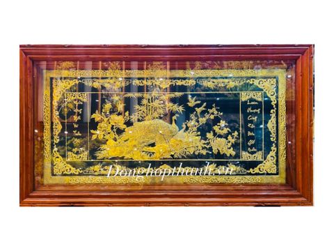  Tranh Phu thê viên mãn, mạ vàng 24K - kích thước 88cm x 155cm 