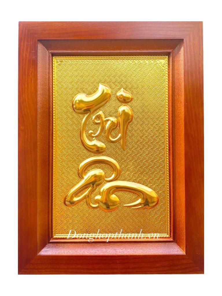 Tranh chữ Tri ân mạ vàng 24K - kích thước 28cmx38cm
