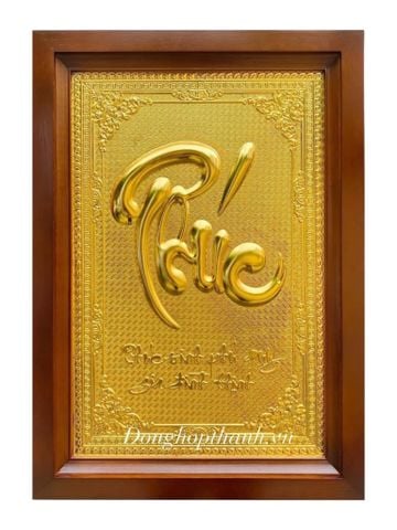  Tranh đồng chữ Phúc mạ vàng 24k - Kích Thước 48cm x 68cm 