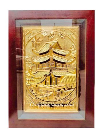  Tranh chùa keo mạ vàng - kích thước 38cm x 54cm 