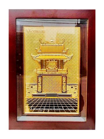  Tranh đồng Khuê Văn Các mạ vàng 24k - Kích Thước 38 x 54cm 