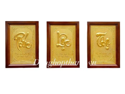  Tranh chữ Phúc- Lộc- Thọ mạ vàng 24K - Kích Thước 48x68cm/1chữ 