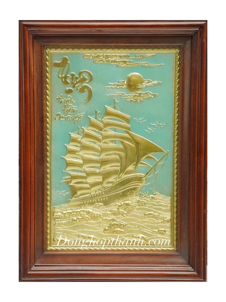 Tranh Thuận buồm xuôi gió mạ vàng 24k - kích thước 38cm x 54cm