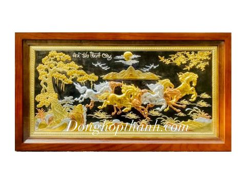  Tranh Mã Đáo Thành Công dát vàng bạc - kích thước 50cm x 90cm 