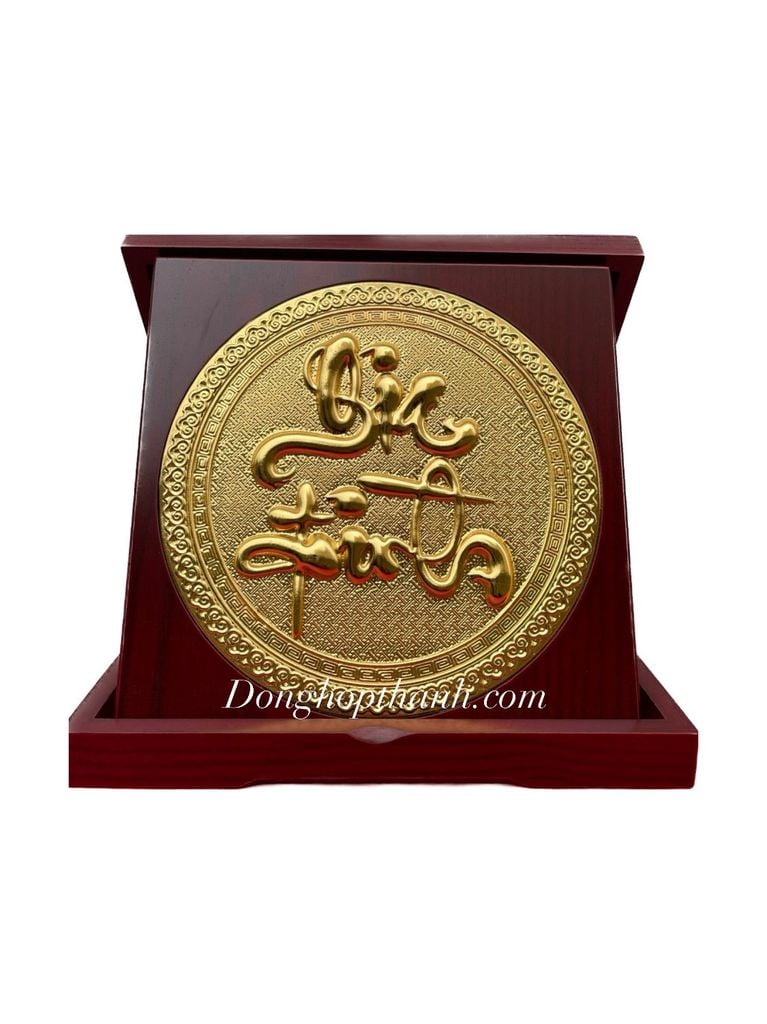 Tranh đỗng chữ gia đình mạ vàng 24k - Kích Thước 24cm