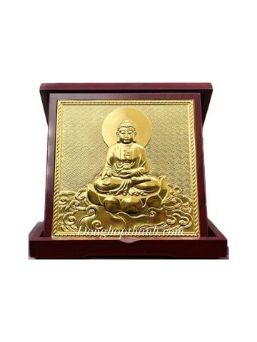  Quà tặng tranh đồng đức phật mạ vàng 24k - kích thước 24cm X 24cm 