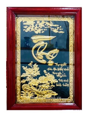  Tranh chữ Thọ thư pháp bằng đồng - kích thước 28cm x 38cm 