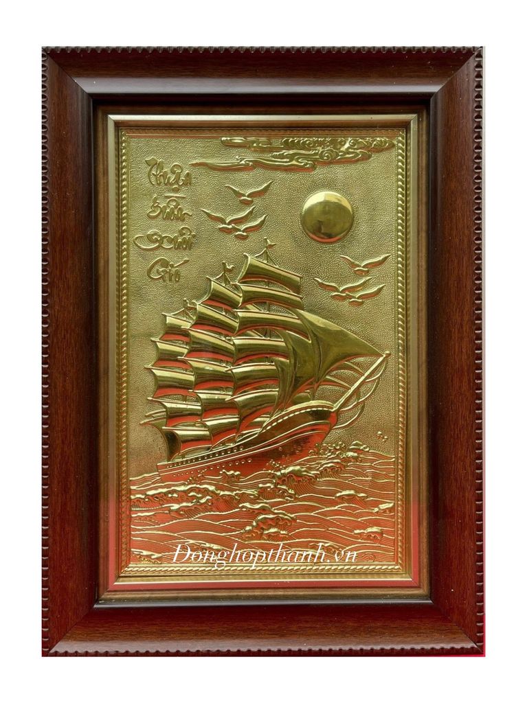 Tranh Thuận buồm xuôi gió bằng đồng - kích thước 28cm x 38cm