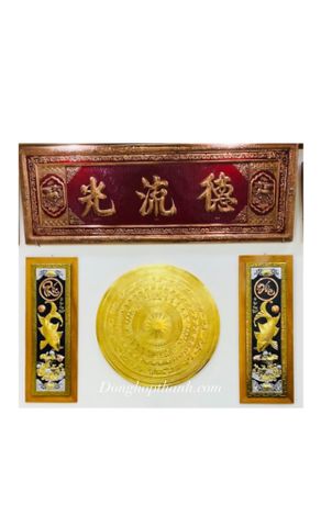  Bộ đại tự câu đối Đức Lưu Quang bằng đồng đỏ hàng nghệ nhân - kích thước 1m76 