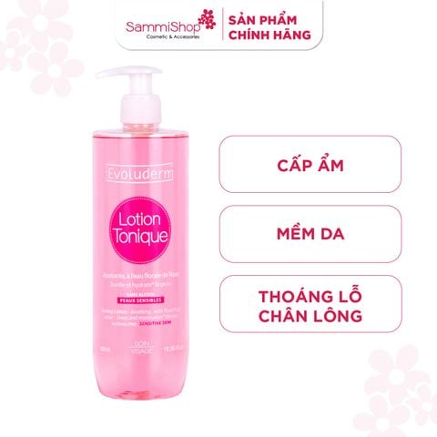 Evoluderm Nước hoa hồng Lotion Tonique Apaisante Peaux Sensibles 500ml