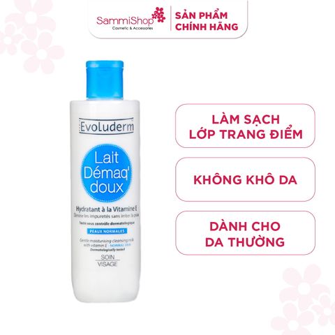 Evoluderm Sữa rửa mặt tẩy trang cho da thường Gentle Make-up Remover 250ml
