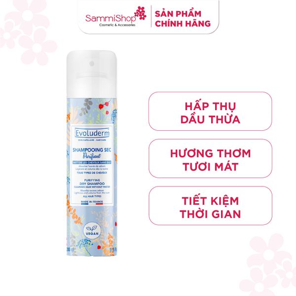 Evoluderm Xịt gội khô Purifying Dry Shampoo