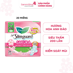 Laurier Super Slimguard Siêu Mỏng Hương Anh Đào 22.5cm Cánh