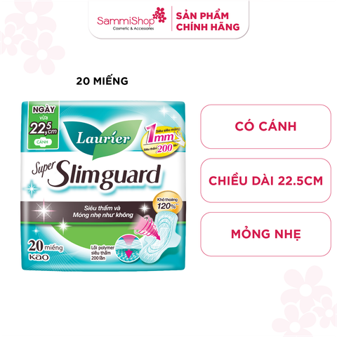 Laurier Super Slimguard Siêu Mỏng 22.5cm Cánh 20M