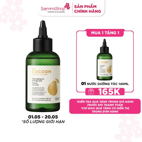 [01/05 - 20/05] Cocoon Nước dưỡng tóc tinh dầu bưởi pomelo hair tonic 140ml - nắp vặn (KHÔNG ÁP DỤNG MÃ GIẢM GIÁ)