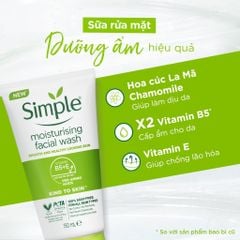 Simple Sữa rửa mặt Moisturising Facial Wash Smooth And Healthy Looking Skin 150ml