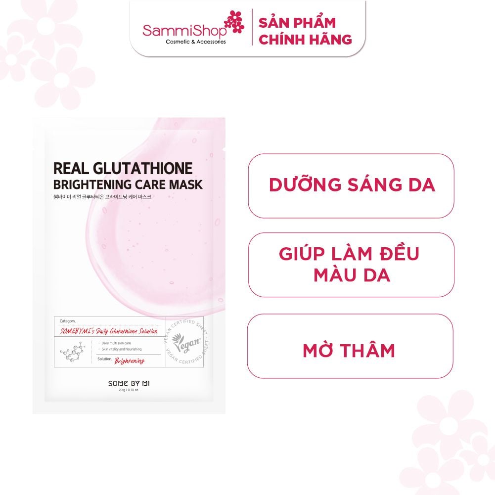 Some By Mi Mặt nạ giấy Real Glutathione Brightening Care Mask 20gSome By Mi Mặt  nạ giấy Real Glutathione Brightening Care Mask 20g (IP0 – SammiShop